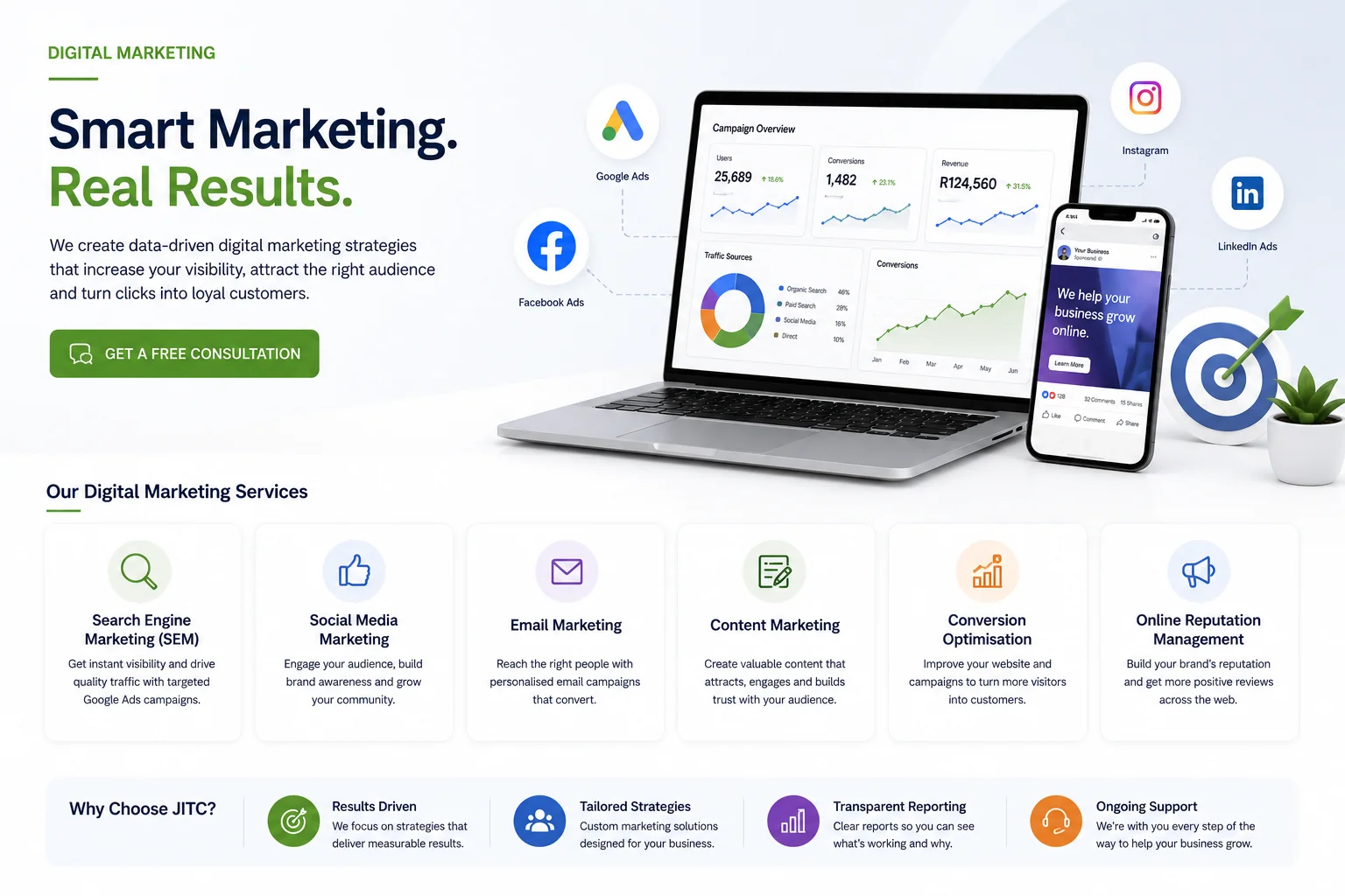 Digital marketing campaign planning and lead generation for Johannesburg businesses